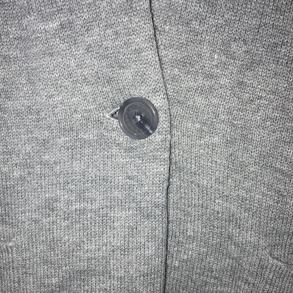 Talbots Light Gray Button-Front Long Cardigan Jacket - Picture 4 of 6